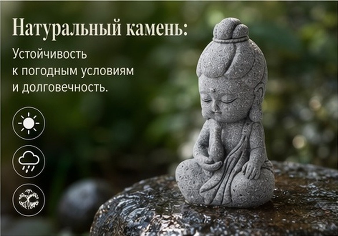 Bonsai Garden Usa - Patung Buddha Batu Guan Yin Mini