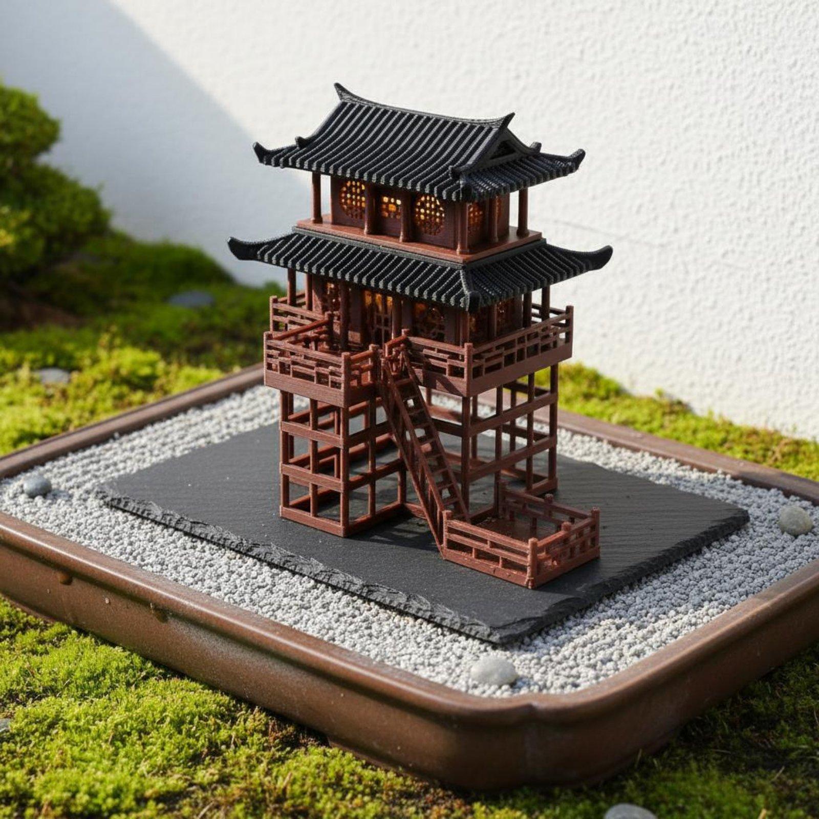 Bonsai Garden Usa - Pagoda Plastik Mini untuk Meja Rumah,