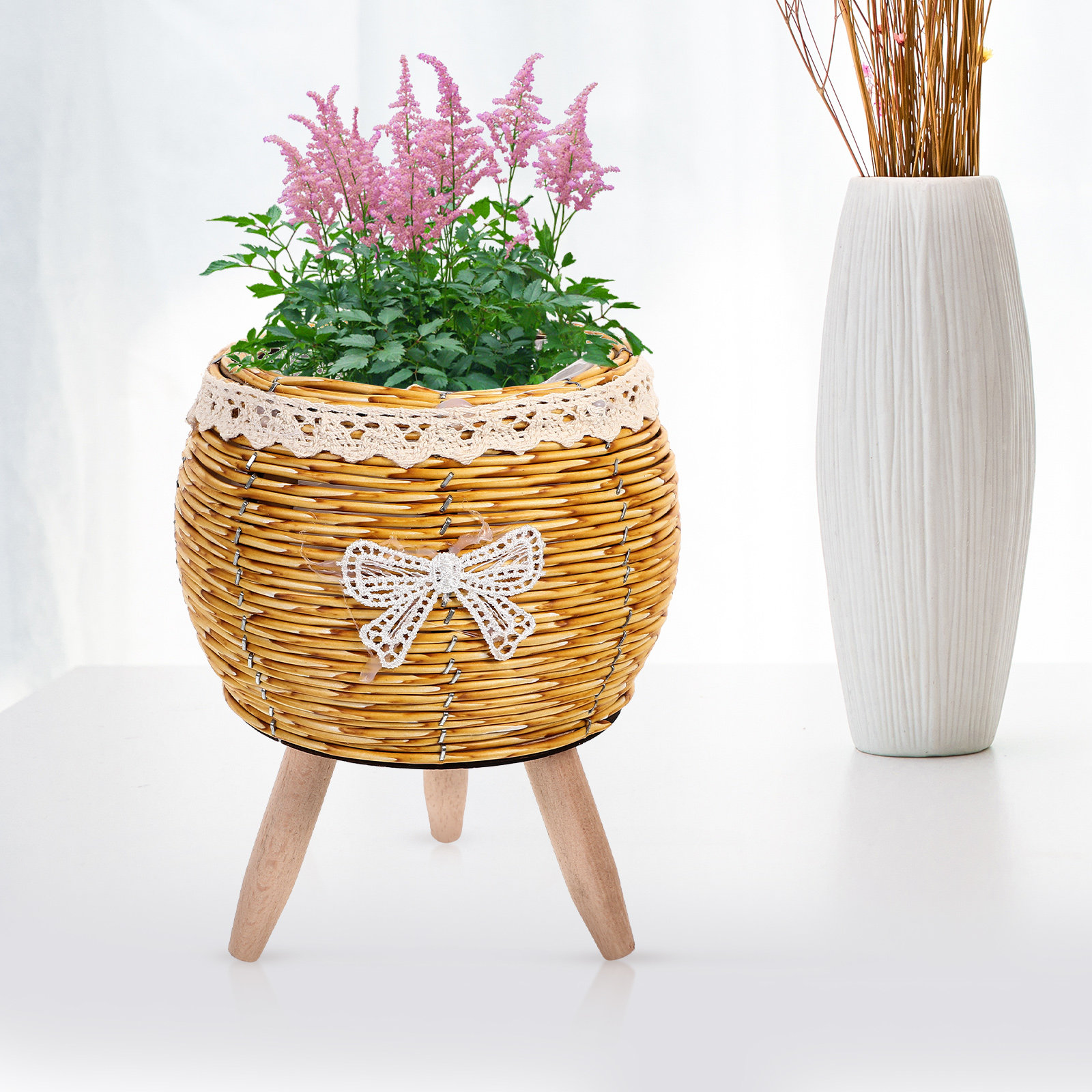 Rak Bunga dari Kayu dan Jerami - Bonsai Garden Stand ulasan dan harga