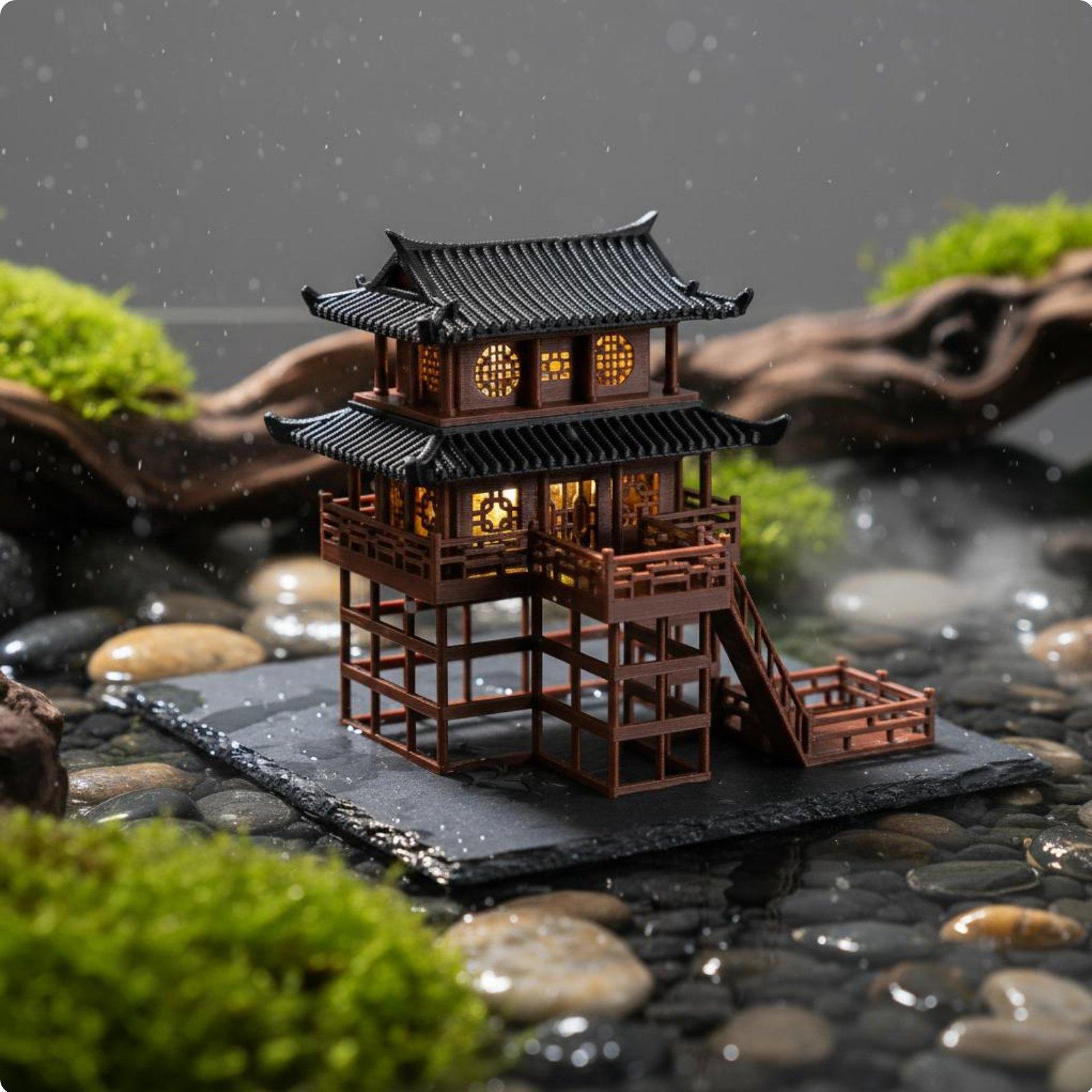 Pagoda Plastik Mini untuk Meja - Bonsai Garden Usa ulasan dan harga